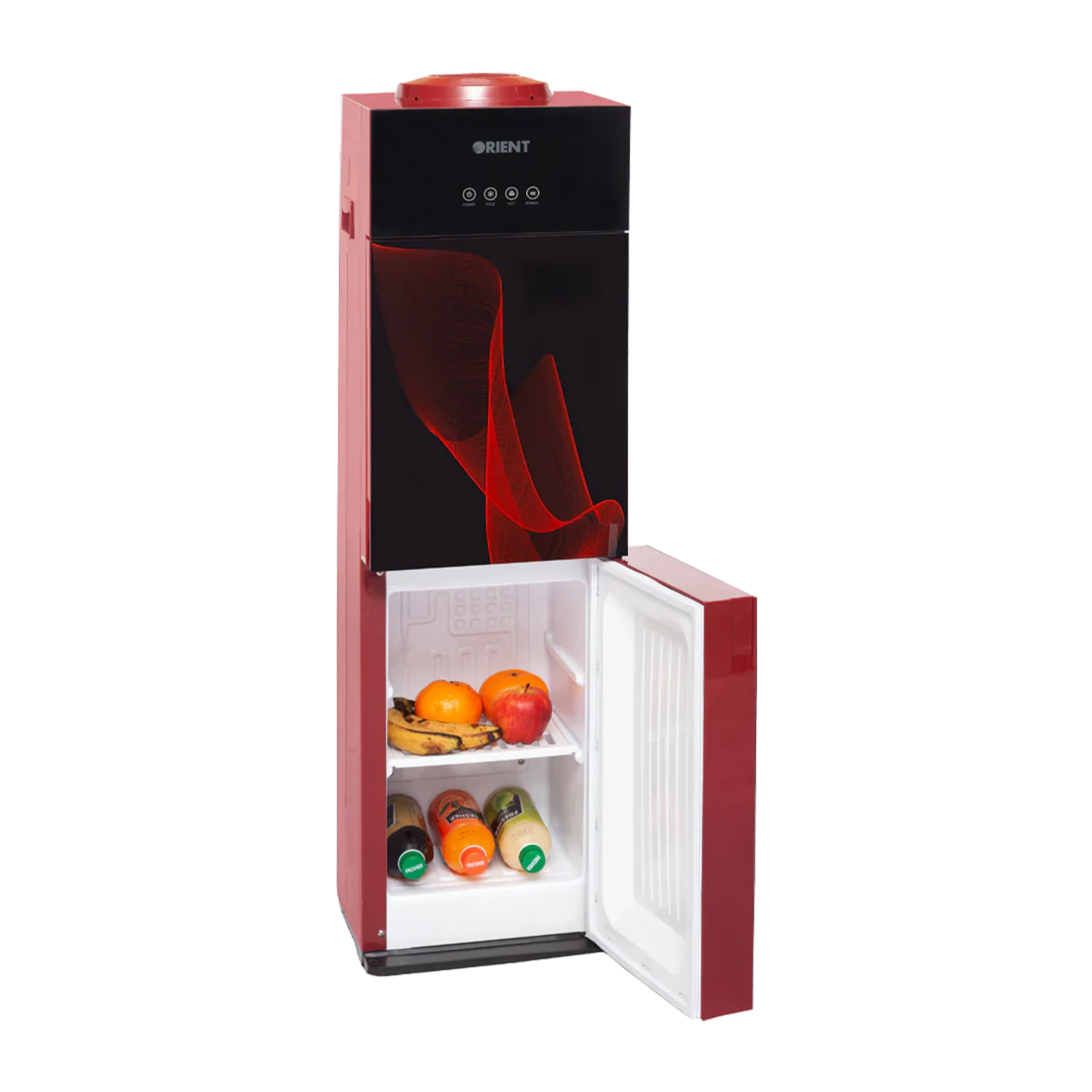 Orient Crystal 3 Taps Red Glass Door Water Dispenser